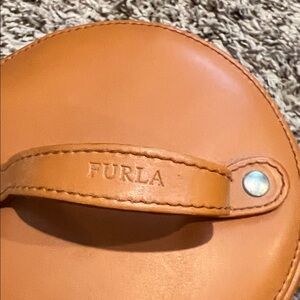 Furla Caramel Leather jewelry travel case
